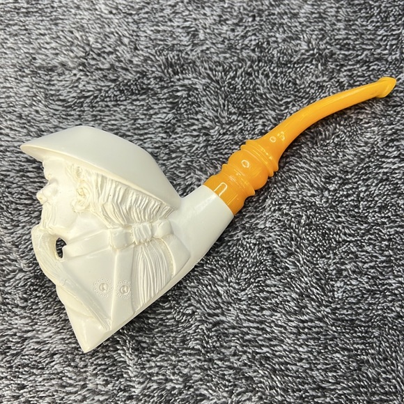 HAND CARVED MEERSCHAUM PIPE ASIAN VINTAGE - Picture 7 of 16